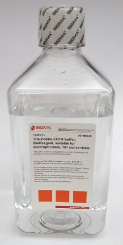 T4415 Sigma Tris-Borate-EDTA buffer BioReagent, suitable for electrophoresis, 10× concentrate  Synonym: TBE buffer 