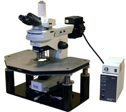 میکروسکوپ نیکون مدل NIKON ECLIPSE E600FN PATCH CLAMP ELECTROPHYSIOLOGY MICROSCOPE WITH DIC, FLUORESCENCE & IR 