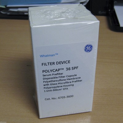 Whatman Polycap Serum Prefilter Filter device 36 SPF 6705-3600 Polyethersulfone