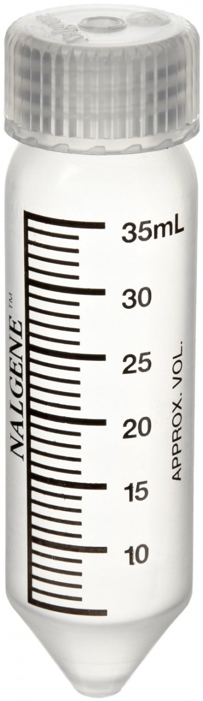 Nalgene 3148-0050 Polypropylene Copolymer Conical-Bottom 35mL Oak Ridge Centrifuge Bottle with Polypropylene Screw Closure (Pack of 10)