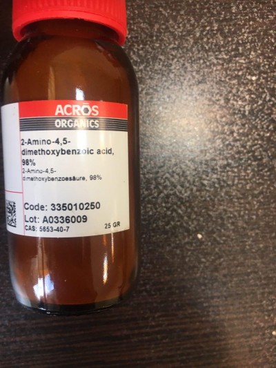2-آمینو-4,5-دی متوکسی بنزایک اسید 25g / کد 335010250