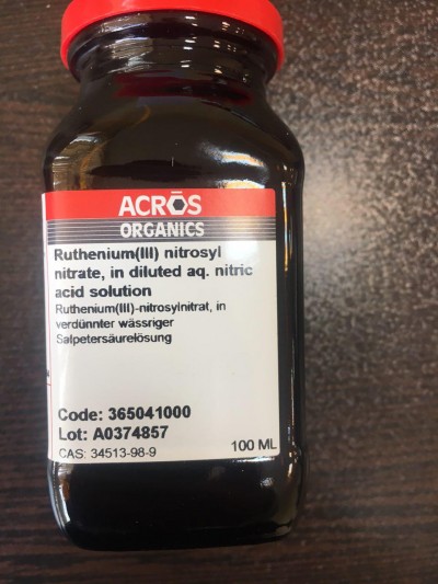 Ruthenium(III) nitrosyl nitrate, in diluted aq. nitric acid solution  100ML  /  کد 365041000