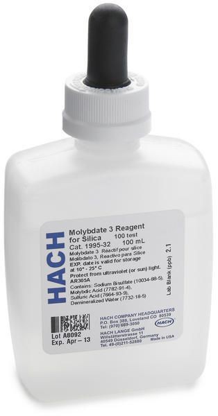 Molybdate 3 Reagent, 100mL, Hach Supplier: Hach 100 Ml 199532