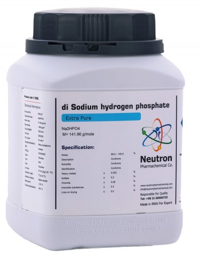 دی سدیم هیدروژن فسفات گرید Extra pure یک کیلوگرمی کد 1.1260 ساخت شرکت شیمی دارویی نوترون 