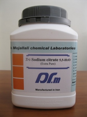 تری سدیم سیترات extra pure ساخت شرکت دکتر مجللی 1 کیلوئی
