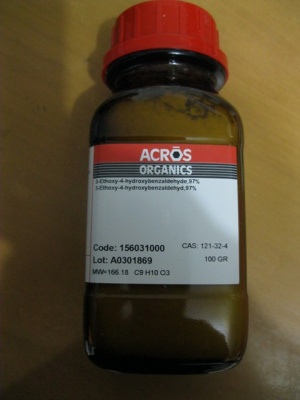 3-Ethoxy-4-hydroxybenzaldehyde, 97%  100g 15603 Acros 