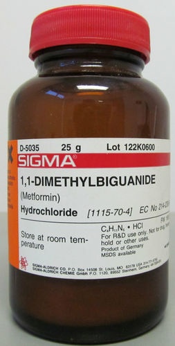 1,1-Dimethylbiguanide Hydrochloride, >99%, by Sigma-Aldrich, 25g متفورمین هیدروکلراید 25 گرمی کد  D5035