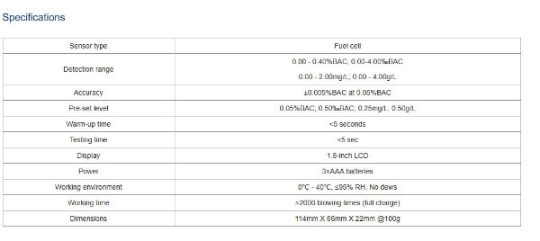 دستگاه تست الکل تنفسی AT8020 با ثبت 10 نتیجه تست