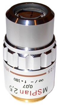 OLYMPUS MS PLAN 2.5X REFLECTED LIGHT OBJECTIVE FOR BOTH BH & BX SERIES MICROSCOPES