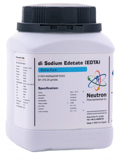 دی سدیم ادتا گرید Extra pure یک کیلوگرمی کد 1.1280 ساخت شرکت شیمی دارویی نوترون 