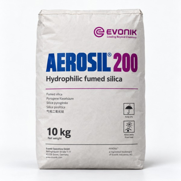 کیسه ۱۰ کیلوگرمی اروزیل ۲۰۰ ایونیک آلمان (AEROSIL 200 Evonik)، سیلیکا فومد آب‌دوست، ماده غلیظ‌کننده و ضدته‌نشینی در صنایع رنگ، رزین، چسب و سیلیکون – آزمیران
