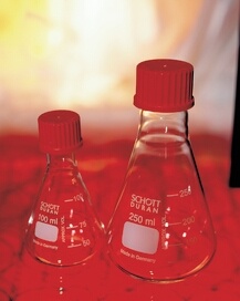 Erlenmeyer flasks with screw caps Supplier: Lenz