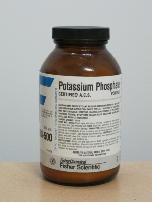 Potassium phosphate dibasic anhydrous certified ACS 99.1% 500 grams Fisher P288