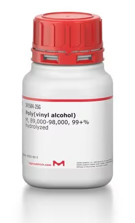 قیمت خرید پلی‌وینیل الکل (PVA) Sigma-Aldrich کد 341584 با خلوص 99% و وزن مولکولی 89,000-98,000 برای کاربردهای تخصصی آزمایشگاهی