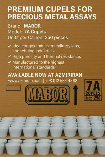 خرید و قیمت کاپل MABOR مدل 7A | بسته 250 عددی | مناسب آنالیز طلا در کوره ذوب