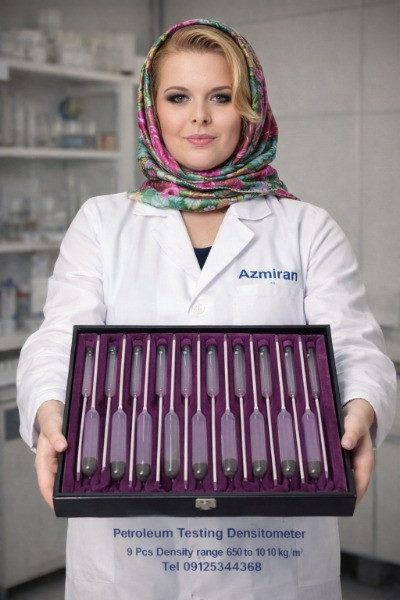 دانسی‌متر نفتی آزمایشگاهی 9 عددی با دامنه چگالی 650 تا 1010 kg/m³