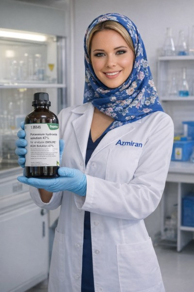 محلول پتاسیم هیدروکسید 47% مرک آلمان (EMSURE®) – 1 لیتری – کد محصول 105545